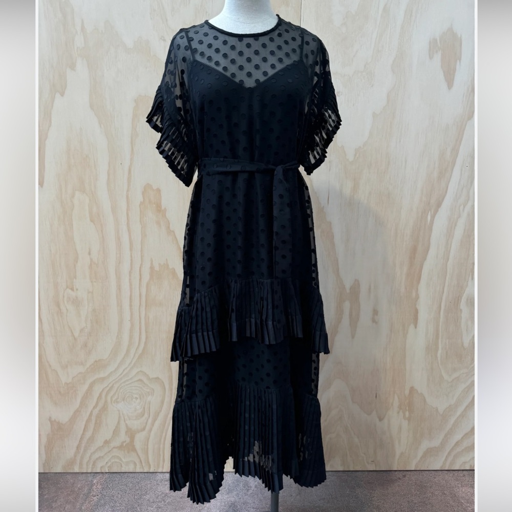 Zimmermann Black Polka Dot Tiered Maxi Dress